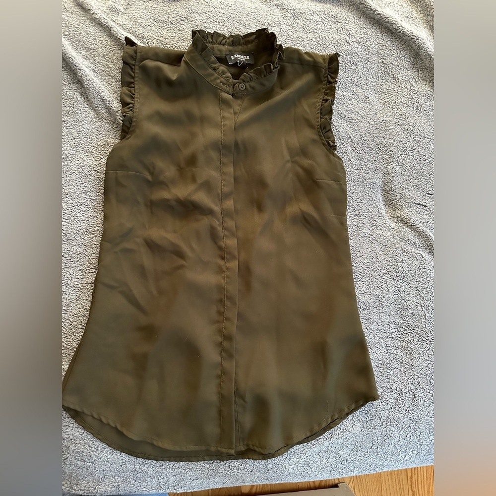 Express ruffled sleeveless blouse